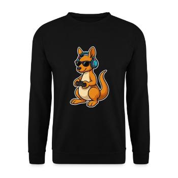 Gaming kangaroo with style - Unisex Sweatshirt - black - Front - Alina (178cm) & Michal (187cm)