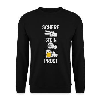 Scissors, stone, cheers - Unisex Sweatshirt - black - Front - Alina (178cm) & Michal (187cm)