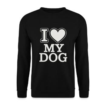 J’aime mon chien – Heart Design - Sweat-shirt Unisexe - noir - Devant - Alina (178cm) & Michal (187cm)