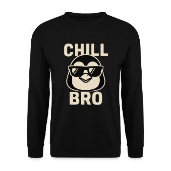 Chill Bro Pingouin - Sweat-shirt Unisexe - noir - Devant - Alina (178cm) & Michal (187cm)