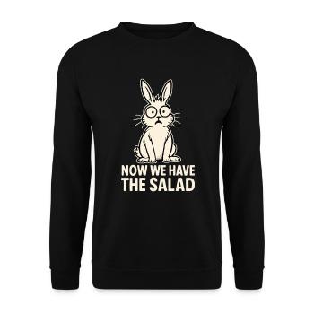 Funny bunny design with saying - Unisex Sweatshirt - black - Front - Alina (178cm) & Michal (187cm)