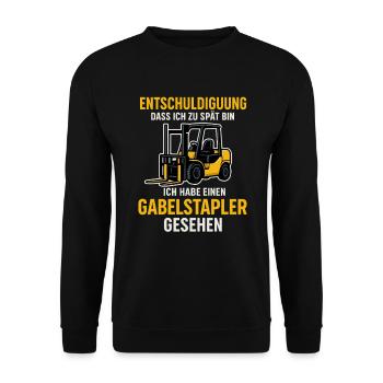 J’ai vu un chariot élévateur - Sweat-shirt Unisexe - noir - Devant - Alina (178cm) & Michal (187cm)
