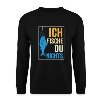 I fish – you don't fish - Unisex Sweatshirt - black - Front - Alina (178cm) & Michal (187cm)