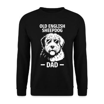 Old English Sheepdog Spruch Witz Sheepdog Geschenk - Unisex Pullover - Schwarz - Vorne - Alina (178cm) & Michal (187cm)