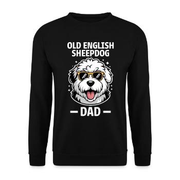 Old English Sheepdog Spruch Witz Sheepdog Geschenk - Unisex Pullover - Schwarz - Vorne - Alina (178cm) & Michal (187cm)