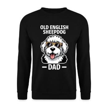 Old English Sheepdog Spruch Witz Sheepdog Geschenk - Unisex Pullover - Schwarz - Vorne - Alina (178cm) & Michal (187cm)
