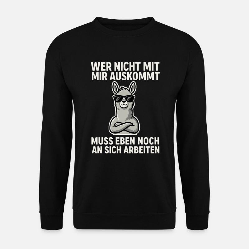 Selbstbewusst Lama Spruch - Unisex Pullover - Schwarz