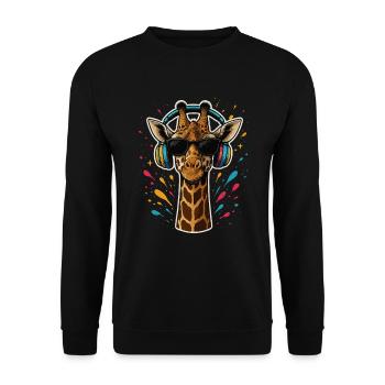 Coole Giraffe Musik - Unisex Pullover - Schwarz - Vorne - Alina (178cm) & Michal (187cm)