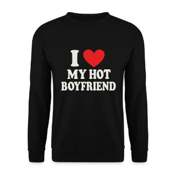 J’aime mon petit ami chaud – Design de déclaration - Sweat-shirt Unisexe - noir - Devant - Alina (178cm) & Michal (187cm)