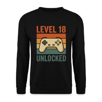 Gamer Birthday Retro Design - Unisex Sweatshirt - black - Front - Alina (178cm) & Michal (187cm)
