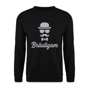 Marié Enterrement de vie de garçon Chapeau Moustache - Sweat-shirt Unisexe - noir - Devant - Alina (178cm) & Michal (187cm)
