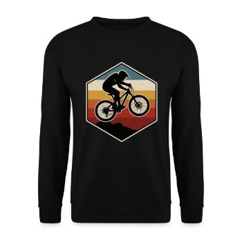 VTT Montagnes Rétro - Sweat-shirt Unisexe - noir - Devant - Alina (178cm) & Michal (187cm)
