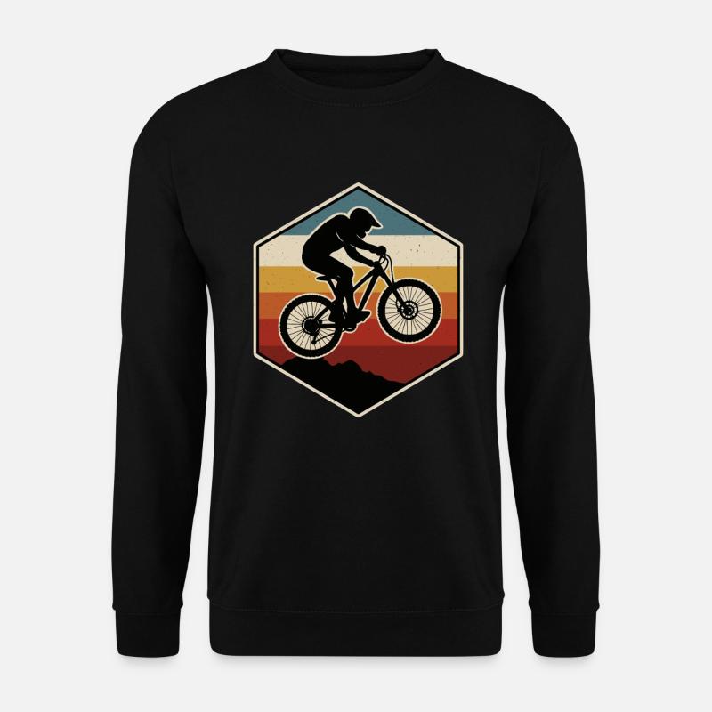 Mountainbike Berge Retro - Unisex Pullover - Schwarz