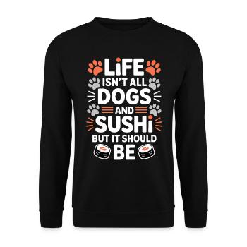 Sushi Dogs Japan Funny Kawaii Sushi Gift - Unisex Sweatshirt - black - Front - Alina (178cm) & Michal (187cm)