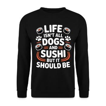 Sushi Dogs Japan Funny Kawaii Sushi Gift - Unisex Sweatshirt - black - Front - Alina (178cm) & Michal (187cm)