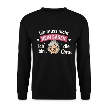 I'm the grandma – I'm allowed to do anything! - Unisex Sweatshirt - black - Front - Alina (178cm) & Michal (187cm)