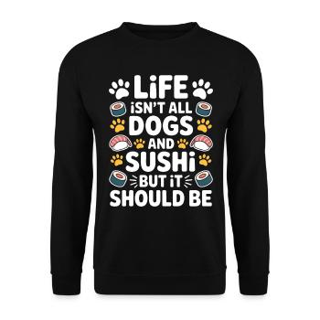 Sushi Dogs Japan Funny Kawaii Sushi Gift - Unisex Sweatshirt - black - Front - Alina (178cm) & Michal (187cm)