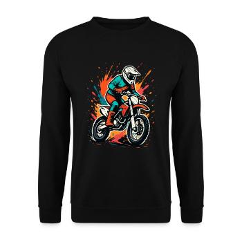 Motocross Splash – Action auf zwei Rädern - Unisex Pullover - Schwarz - Vorne - Alina (178cm) & Michal (187cm)