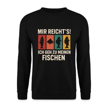 J’en ai assez, je vais à mon poisson - Sweat-shirt Unisexe - noir - Devant - Alina (178cm) & Michal (187cm)