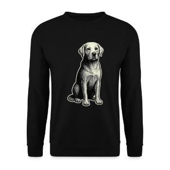 Vintage Dog – Loyal & Classic - Unisex Sweatshirt - black - Front - Alina (178cm) & Michal (187cm)
