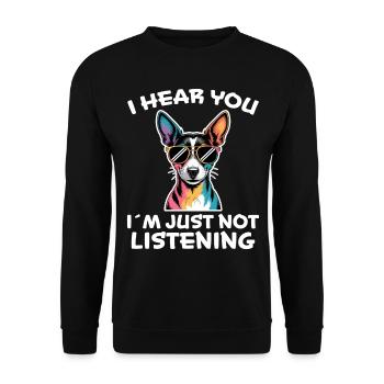 Rat Terrier Spruch Lustiges Rat Terrier Geschenk - Unisex Pullover - Schwarz - Vorne - Alina (178cm) & Michal (187cm)