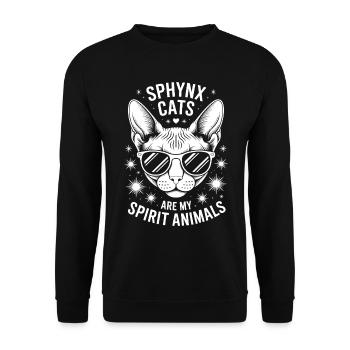 Sphynx Cat Saying Funny Sphynx Cat Gift - Unisex Sweatshirt - black - Front - Alina (178cm) & Michal (187cm)