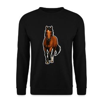 Impressive Horse – Realistic Horse Motif - Unisex Sweatshirt - black - Front - Alina (178cm) & Michal (187cm)