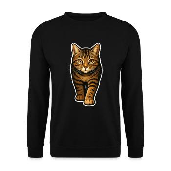 Chat réaliste - Pour les amoureux des chats - Sweat-shirt Unisexe - noir - Devant - Alina (178cm) & Michal (187cm)