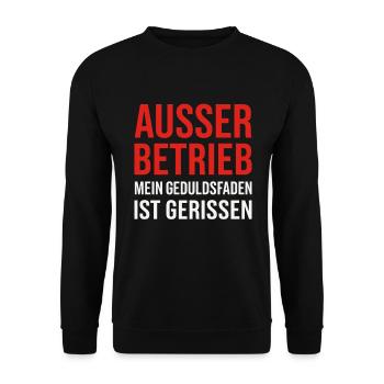 Out of order - Patience thread - Unisex Sweatshirt - black - Front - Alina (178cm) & Michal (187cm)