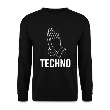 Techno Prayer – Pray for Bass - Unisex Sweatshirt - black - Front - Alina (178cm) & Michal (187cm)