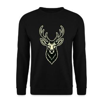 Cerf Cerf Bois de cerf - Sweat-shirt Unisexe - noir - Devant - Alina (178cm) & Michal (187cm)