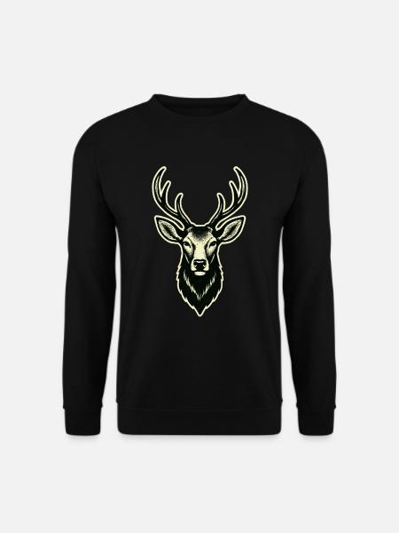 Hirsch Hirschgeweih - Unisex Pullover - Schwarz
