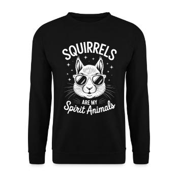 Écureuil disant drôle drôle d’écureuil cadeau - Sweat-shirt Unisexe - noir - Devant - Alina (178cm) & Michal (187cm)