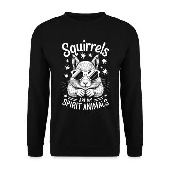 Écureuil disant drôle drôle d’écureuil cadeau - Sweat-shirt Unisexe - noir - Devant - Alina (178cm) & Michal (187cm)