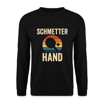 Schmetterhand – Table Tennis Retro Design - Unisex Sweatshirt - black - Front - Alina (178cm) & Michal (187cm)