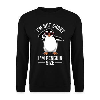 Pinguin Spruch Lustige Pinguine Geschenk - Unisex Pullover - Schwarz - Vorne - Alina (178cm) & Michal (187cm)