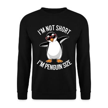 Pinguin Spruch Lustige Pinguine Geschenk - Unisex Pullover - Schwarz - Vorne - Alina (178cm) & Michal (187cm)
