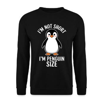 Pinguin Spruch Lustige Pinguine Geschenk - Unisex Pullover - Schwarz - Vorne - Alina (178cm) & Michal (187cm)