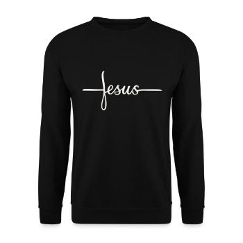 Conception du lettrage de la croix de Jésus - Sweat-shirt Unisexe - noir - Devant - Alina (178cm) & Michal (187cm)