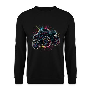 Monster Truck Couleurs néon - Sweat-shirt Unisexe - noir - Devant - Alina (178cm) & Michal (187cm)