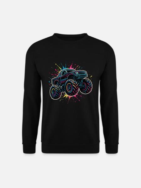 Monster Truck Neon Farben - Unisex Pullover - Schwarz