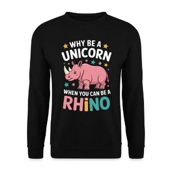 Nashorn Spruch Nashörner Lustiges Nashorn Geschenk - Unisex Pullover - Schwarz - Vorne - Alina (178cm) & Michal (187cm)