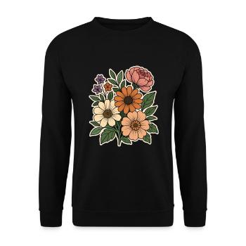 Vintage Floral Bouquet Watercolor - Unisex Sweatshirt - black - Front - Alina (178cm) & Michal (187cm)
