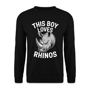 Nashorn Spruch Nashörner Lustiges Nashorn Geschenk - Unisex Pullover - Schwarz - Vorne - Alina (178cm) & Michal (187cm)