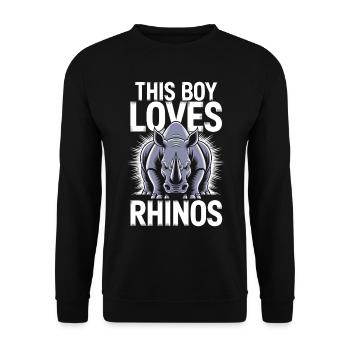Nashorn Spruch Nashörner Lustiges Nashorn Geschenk - Unisex Pullover - Schwarz - Vorne - Alina (178cm) & Michal (187cm)
