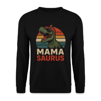 Mamasaurus Dino Mama Design - Unisex Pullover - Schwarz - Vorne - Alina (178cm) & Michal (187cm)
