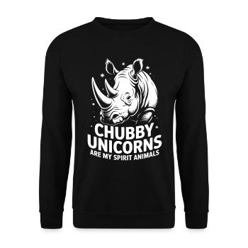 Nashorn Spruch Nashörner Lustiges Nashorn Geschenk - Unisex Pullover - Schwarz - Vorne - Alina (178cm) & Michal (187cm)