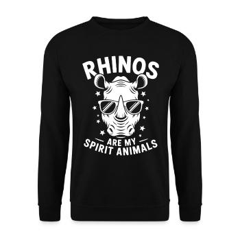 Nashorn Spruch Nashörner Lustiges Nashorn Geschenk - Unisex Pullover - Schwarz - Vorne - Alina (178cm) & Michal (187cm)