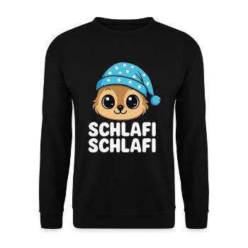 Schlafi Schlafi – Motif de chemise de nuit mignon - Sweat-shirt Unisexe - noir - Devant - Alina (178cm) & Michal (187cm)