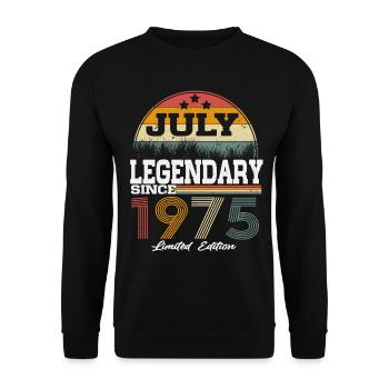 Des légendes sont nées en juillet 1975 - Sweat-shirt Unisexe - noir - Devant - Alina (178cm) & Michal (187cm)